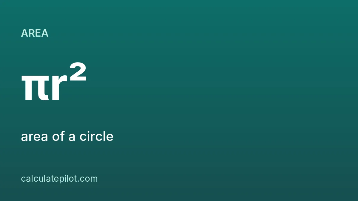 Area of a circle formula
