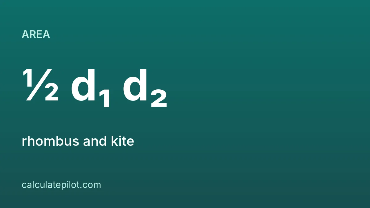 Area formulas for rhombus kite semicircle