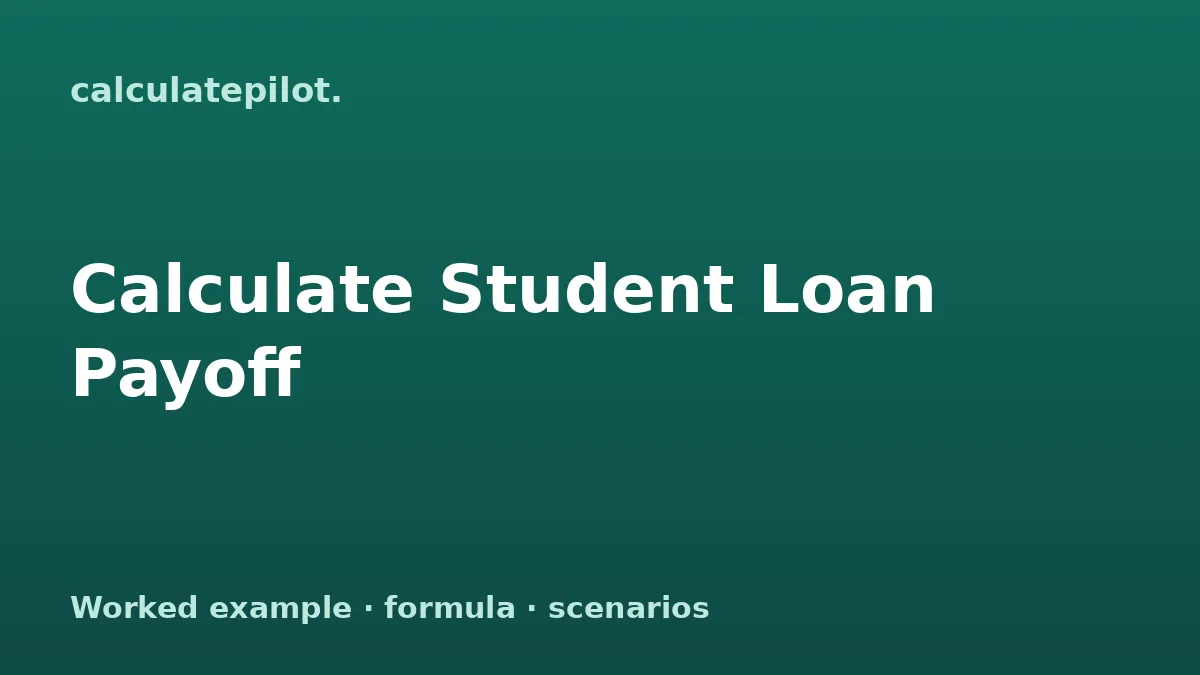 Calculate Student Loan Payoff worked example
