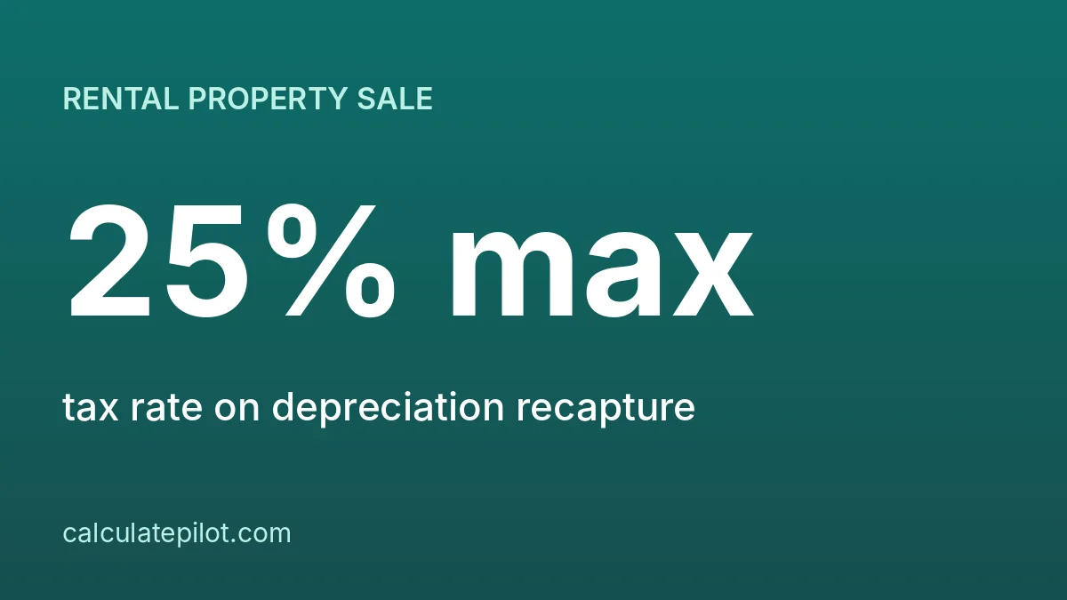 Depreciation recapture is taxed at up to 25 percent on a rental sale