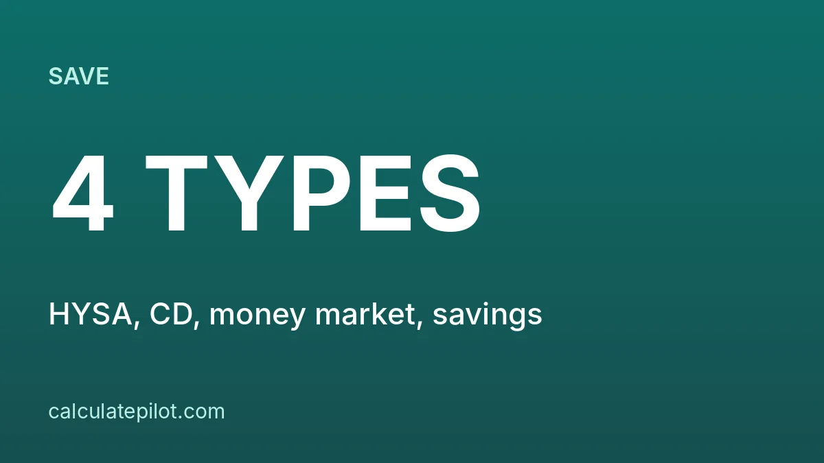 Savings account types compared